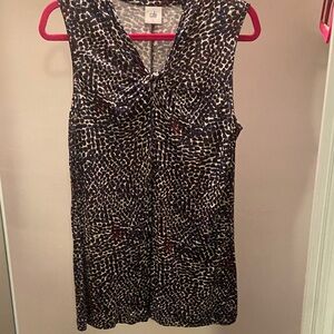 CAbi Black Multi-Print Twist Neck Sleeveless Camisole